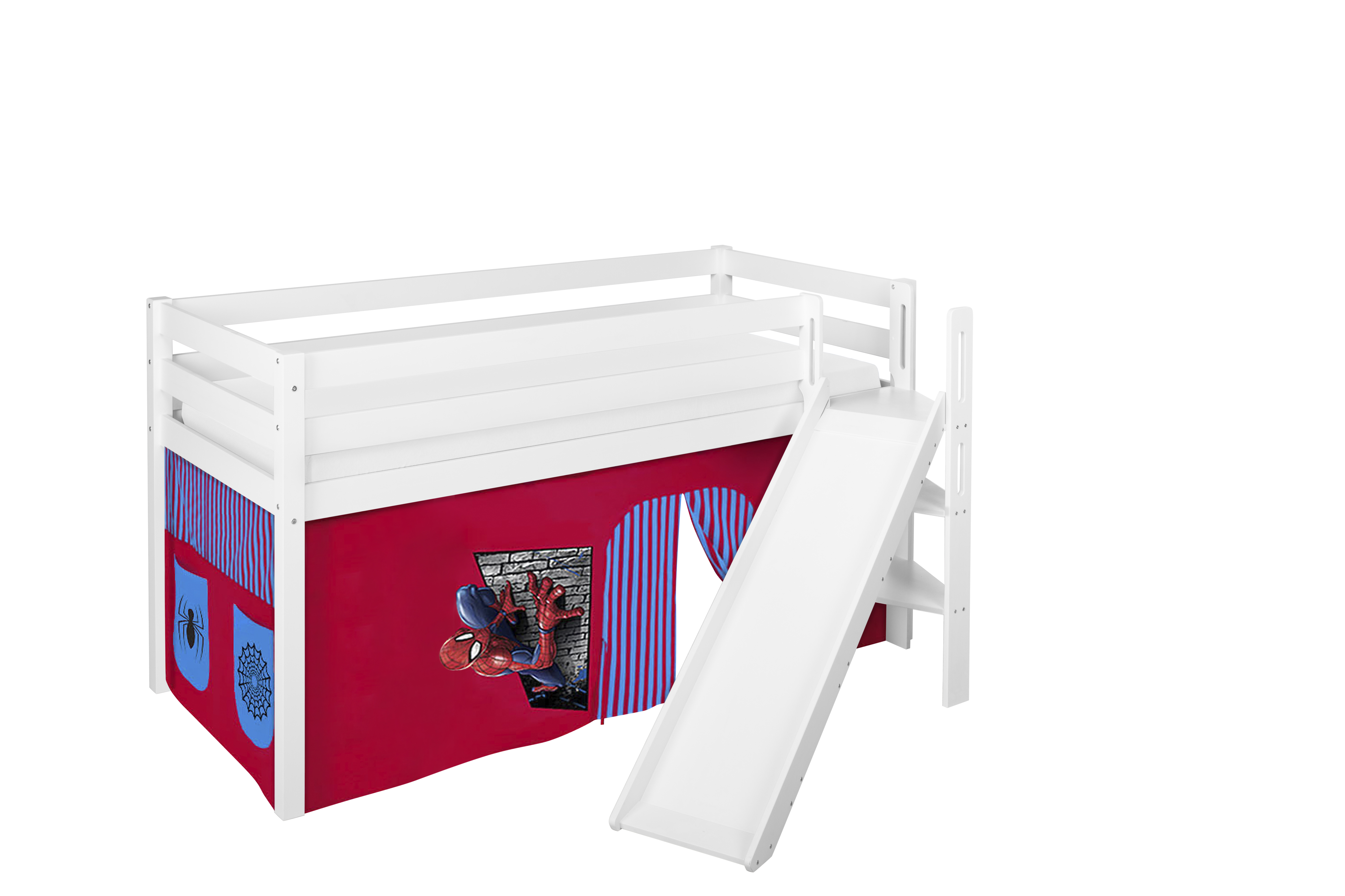 Hochbett mit schräger Rutsche
